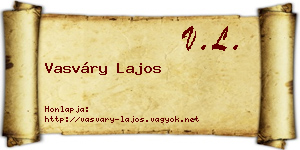 Vasváry Lajos névjegykártya